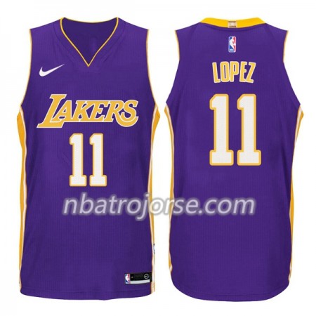 Män Los Angeles Lakers Tröja Brook Lopez 11 Nike 2017-18 Lila Swingman